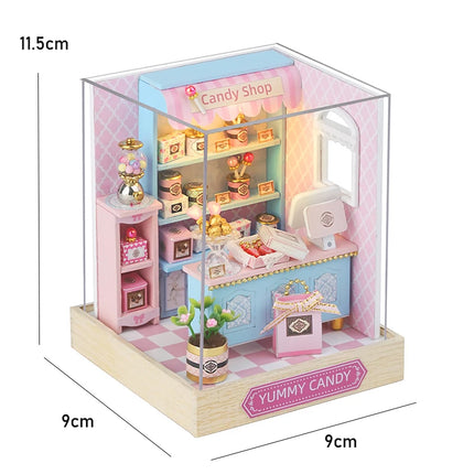 NEW DIY Wooden Book Nook Figurines Miniatures Doll House Kit 3D Puzzle Bookend for Friends Birthday Gifts Home Decor Crafts