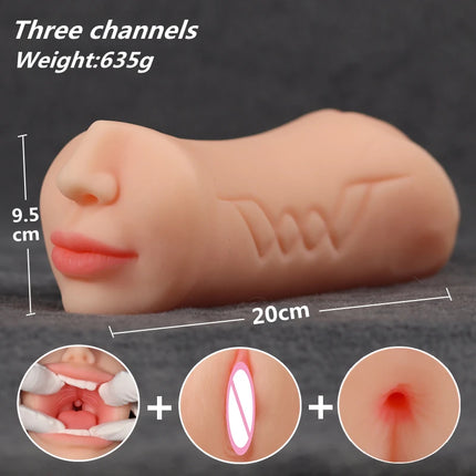 Male Blowjob Masturbators Pocket Pussy Masturbation Stick Sex Toys For Men Deep Throat Artificial Realistic Rubber Vagina Pusssy