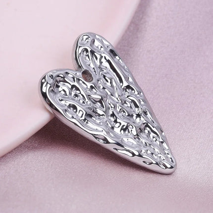 Elegant Love Breloques Stainless Steel Pendants For Jewelry Making Bulk Heart Charm Pendant 5pcs/Lot Materials To Make Bracelets