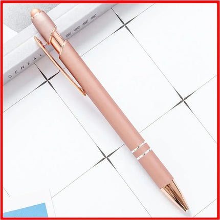 200 Pcs Light - Metal Capacitive Universal Touch Screen Stylus Ballpoint Pen Writing Stationery Office Gifts Free custom Logo