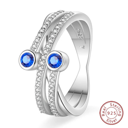 Rings For Women 100% 925 Sterling Silver Pink Heart Crown Star Moon Snowflake Zircon Rings Fashion Engagement Wedding Jewelry