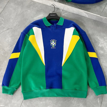 26 Year Spring and Summer Loose Brazilian Letter Embroidery Three-Dimensional Splicing Design Men's and Women's Sports Tops