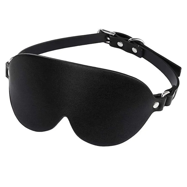 Adult Blindfold Sex Games Faux Leather BDSM Eye Mask For Men Women 18+ Exotic Riveted PU Buckle Sexy Party Club Cosplay Mask