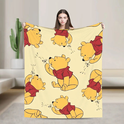 Winnie The Poohs Blanket  Super Warm Graphic Plush Bedding Throws For Child Living Room Flannel Bedspread Bed Cover