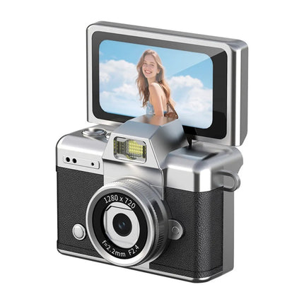 1.47 Inch Screen Thumb Keychain Camera 180° Flip Screen Neck Strap Design Retro CCD Mini Digital Camera Support Memory Card