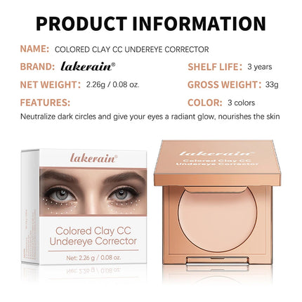 Lakerain Undereye Color Correction Concealer Fine Clay Texture Quickly Covers Dark Circles Waterproof Moisturizes Bright Skin