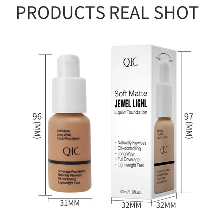 Liquid Foundation Concealer Face Naturally Flawless Matte Oil-Control Waterproof Long Lasting Foundation 30ml 5 Colors Optional