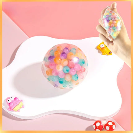 6cm Exotic Pinch The Rainbow Bead Pressure Reducing Ball Vent Ball Decompression Toy TPR Pinch Le Grape Ball Adult Toys