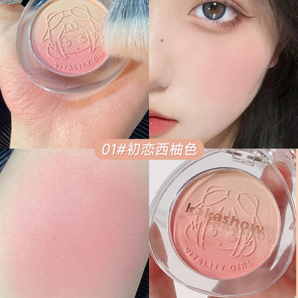 Kakashow Dual gradient blush highlights natural nude makeup brightening cheeks purple blue female niche brand