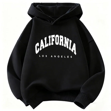 Kids Fashion Hoodie, Los Angeles California Letter Cat Graphic Sweatshirt, Unisex Tops for Boys Girls