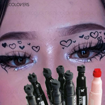 Double-ended Seal Liquid Eyeliner, Multiple Seal Styles, Quick-drying, Suitable for Various Makeup Looks, Eye Makeup