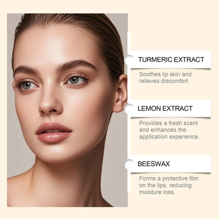 Turmeric Lemon Lip Balm Brightening Moisturizing Softens Lip Skin Protective Lip Care Cream for Dry Chapped Lips Daily Hydrating