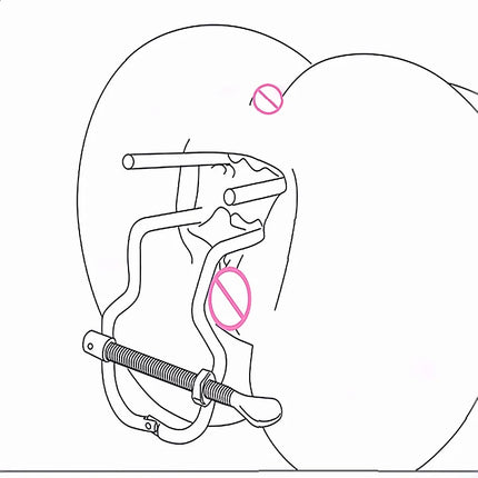 A Unisex Vaginal Anus Clamp Features Large Butt Plug With Metal Expansion Tool For Comprehensive Anal Training Exercises