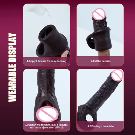 Sexy Adult Man Silicone Penis Sleeve Cock Ring Dildo Sex Toy For Man Dick Enlarger Extender Lock the Sperm Male Penis Training