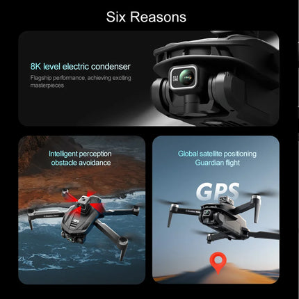 V168 Pro Max Drone GPS Profesional with 8K HD Camera FPV 5G Wifi Brushless Motor Foldable RC Quadcopter Obstacle Avoidance Dron