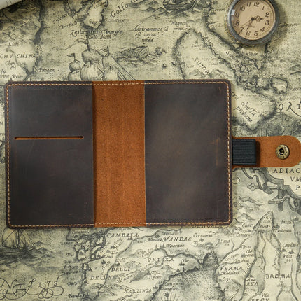 Vintage Leather Journals Cover Handmade Pocket Notebook Diary with Pen Holder Writing Notepad for Office School & Travel Journal
