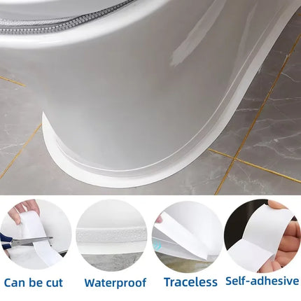 Waterproof Pvc Sealant Tape For Kitchen Bathroom Bathtub 2.2m x 2.5cm Strip Self Adhesive Tape