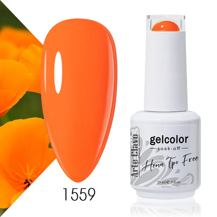 Arte Clavo Red Color Series Nail Polish UV Soak Off Varnish 15ml Manicure Nail Art Long-lasting Hema Tpo Free Gel Nail Polish