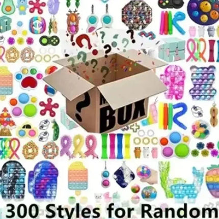Random Fidget Toys Mystery Gifts Pack Surprise Box 300 Different Fidget Set Antistress Relief Toys for kids