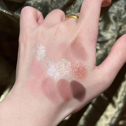 12Color Pink Brown Eye Shadow Tray Pearl Glitter Earth Matte Chocolate Eyeshadow Palette Korea Low Saturation Eye Pigment Makeup