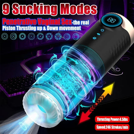 Mens Automatic Sucking Masturbator 9 Model Rotating Thrusting Vibration Penis Trainer Glans Cock Blowjob Stimulator Male Sex Toy