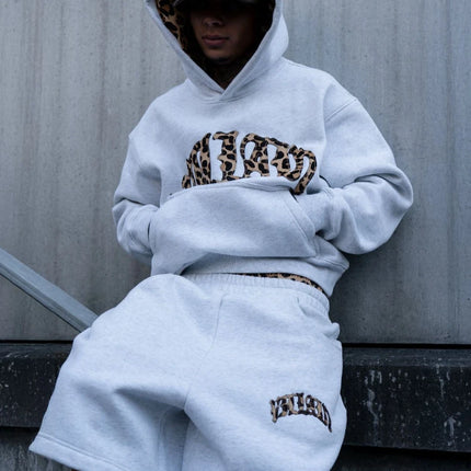 2025 lined leopard print letter embroidered street casual pants y2k, men's and women's hooded sweatshirt, new trendy brand for k
