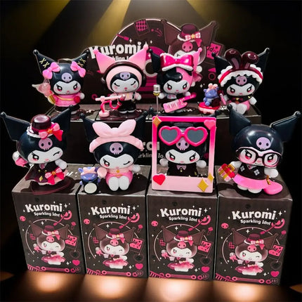 Sanrio Kuromi Sparkling Idol Series Blind Box Cute Anime Figure Mystery Box Kuromi Doll Collect Desktop Decor Surprise Gift Toys
