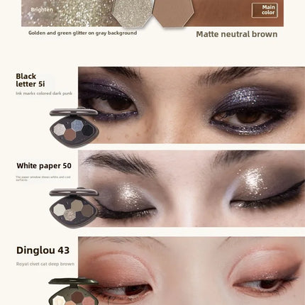Girlcult compendium Eyeshadow 4 Color Chameleon Smoke Shimmer Glitter Eyeshadow Highly Pigmented Eye Palette Natural Colors
