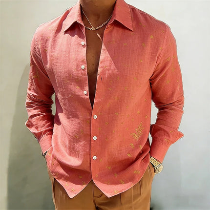 2026 Men's Linen HD 3D Printed Shirt Casual Long Sleeve Button Designer Shirt Hawaiian Outdoor Wedding Party Clothes for Men