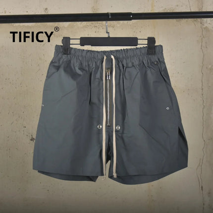 RO25 Dark High Street Shorts Men's Quarter Pants Zipper Drift Straps Summer Casual Split Shorts Versatile Shorts Retro