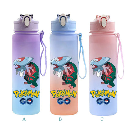 750ML Pokemon Gradient Color Plastic Drinking Bottle Water Bottle Hiking  Outdoor Large Capacit Portable Drink Bottles Cup