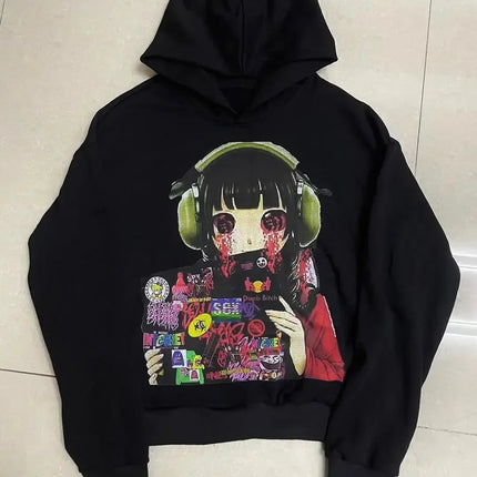 Drolandmiller Death Forest Hoodies Women Goth Streetwear Tops Grunge Punk Harajuku Sweatshirt Oversized Hoodie Y2k Clothes