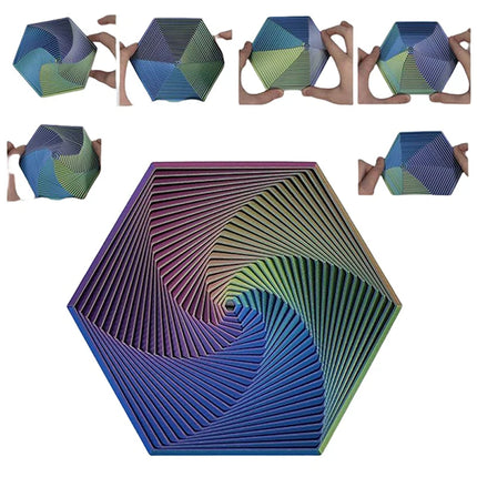 1 Piece Hexagonal Fractal Ring Spiral Change Toys 3D-Printed Fractal  Hexagon Stress Relief Toy
