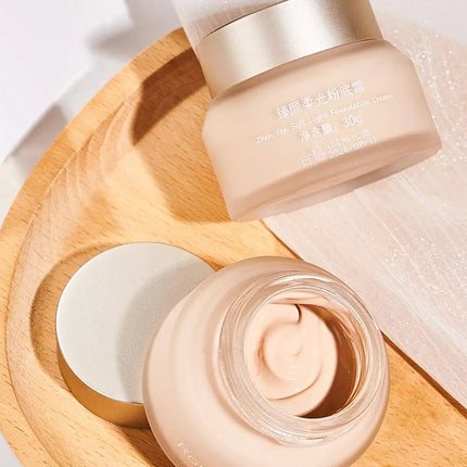 Rosetimes Soft Light Foundation Cream Waterproof Sweat-proof Concealer Ivory White Natural Color Moisturizing Liquid Foundation