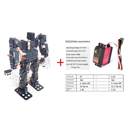 New 17 Dof Humanoid Robot Servo Educational Robot Dance Robot Claw Biped Walking Robot for Teaching DIY Kit Programmable Robot
