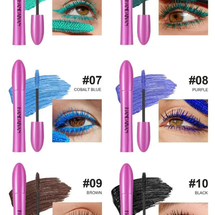 Colorful Silk Mascara Waterproof Lasting Mascara Yellow Black Cream Thickening Lengthening Curling Smudge-Proof Makeup Cosmetic