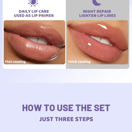Pudaier Lip Care Set 3PC Nourishing Moisturizing Lip Balm Treatment for Dry Lips Gentle Repair for Soft Smooth Lip Oil Care Kit