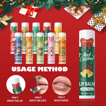 90 pieces/box 10 scented lipstick set Christmas set Moisturizing lips deep moisturizing Christmas gift