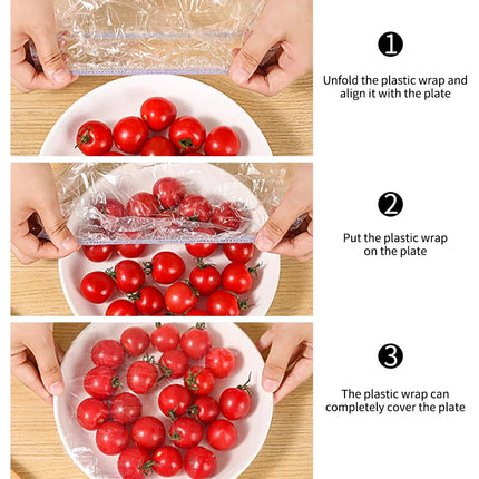 Colorful Disposable Food Cover Dust Food Grade Fresh Lids Elastic Plastic Wrap Shower Cap Fruit Food Cover Fresh Keeping Bag