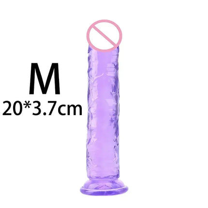 Cheap Women Erotic Anal 5 Colors Big Transparent Dildo Suction Cup Jelly Dick Sex Toys Soft Clitori Vaginal Masturbators Penis