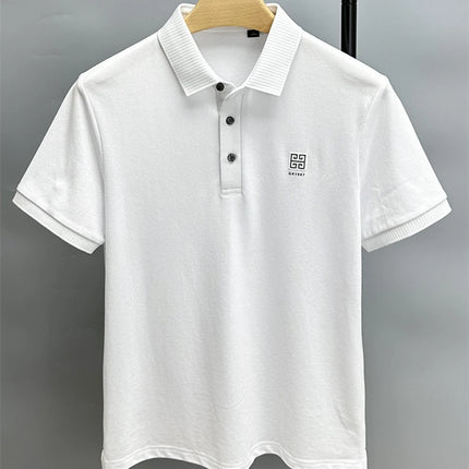 100% Cotton Breathable Polo Shirt, Short Sleeve Men's Branded T-shirt 2023, Summer High-End Embroidered Casual Loose Polo Shirt for Men