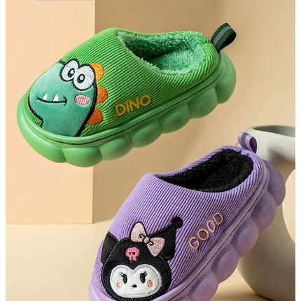 Autumn Winter Children Cotton Slippers Boys Toddler Indoor Anti Slip Warm Home Slipper Kids Girls Baby Cute Cartoon Plush Shoes