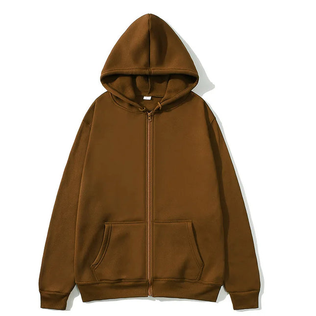 2025 Fashion Casual Black Grey Blue Zipper Hoodie Hip Hop Street Sweatshirt Skateboarding Men/Women Hoodie Men's Hoodie