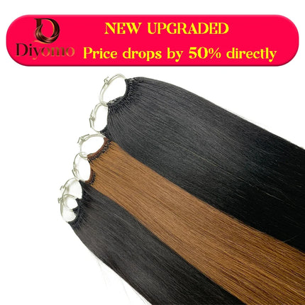 DIYOMO new Korean pure cotton 100% real human hair cotton thread double head double brush feather hair extensions for women