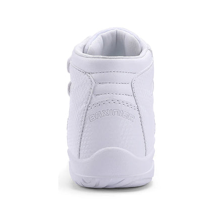 BAXINIER Girls White High Top Cheerleading Shoes Lightweight Youth Cheer Competition Sneakers kids Training Dance Tennis Shoes