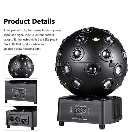 150W Magic Storm Rotating Ball Light DMX512 Sound Control Strobe Lamp Remote DJ KTV Bar Party Disco Club Stage Effect Lighting