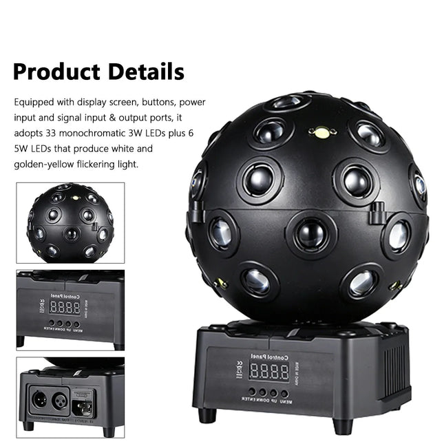150W Magic Storm Rotating Ball Light DMX512 Sound Control Strobe Lamp Remote DJ KTV Bar Party Disco Club Stage Effect Lighting