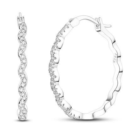 925 Sterling Silver Earrings Women 2025 Jewelry Hoop Ear Studs Sparkling Pave Earring Wedding Gift For Anniversary