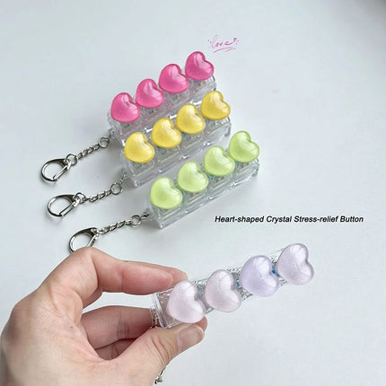 Heart Keyboard Fidget Keychain Stress Releasing Decompression Keychain Press The Keyboard Button Bags Hanging Charm Pendant Gift
