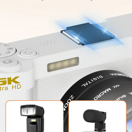 5K Professional Digital Camera Wide Angle Digital Zoom 64MP Camcorder Photography 3 Inch Screen Vlog Video Recorder WIFI Webcam